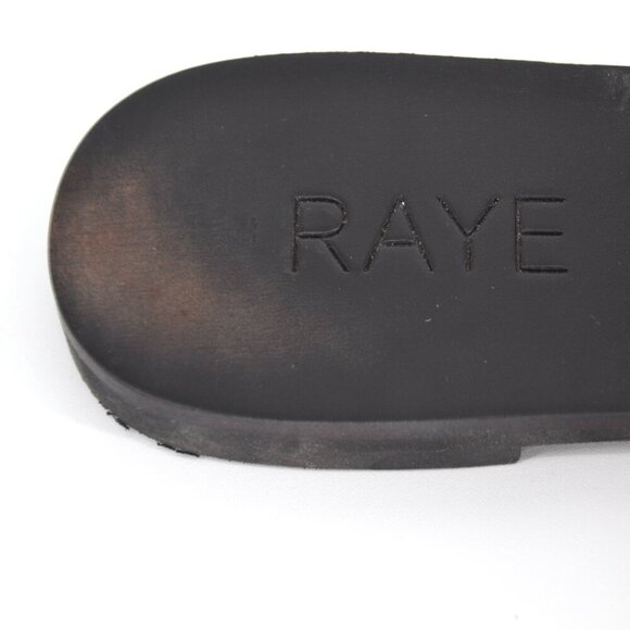 Raye Leopard Slides Sandals Flats Toe Ring Calf Hair Tan and Black Women's 37.5 - Picture 7 of 8